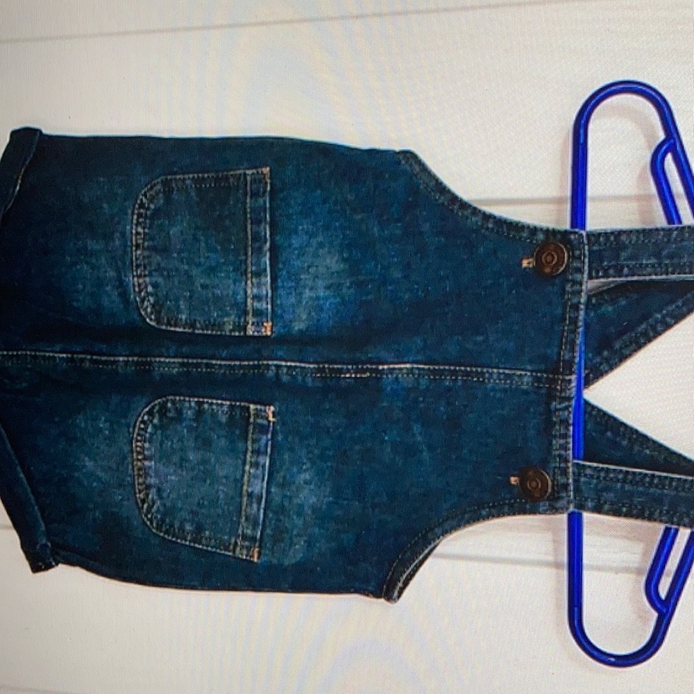 Girls denim shortfalls rolled cuff one piece